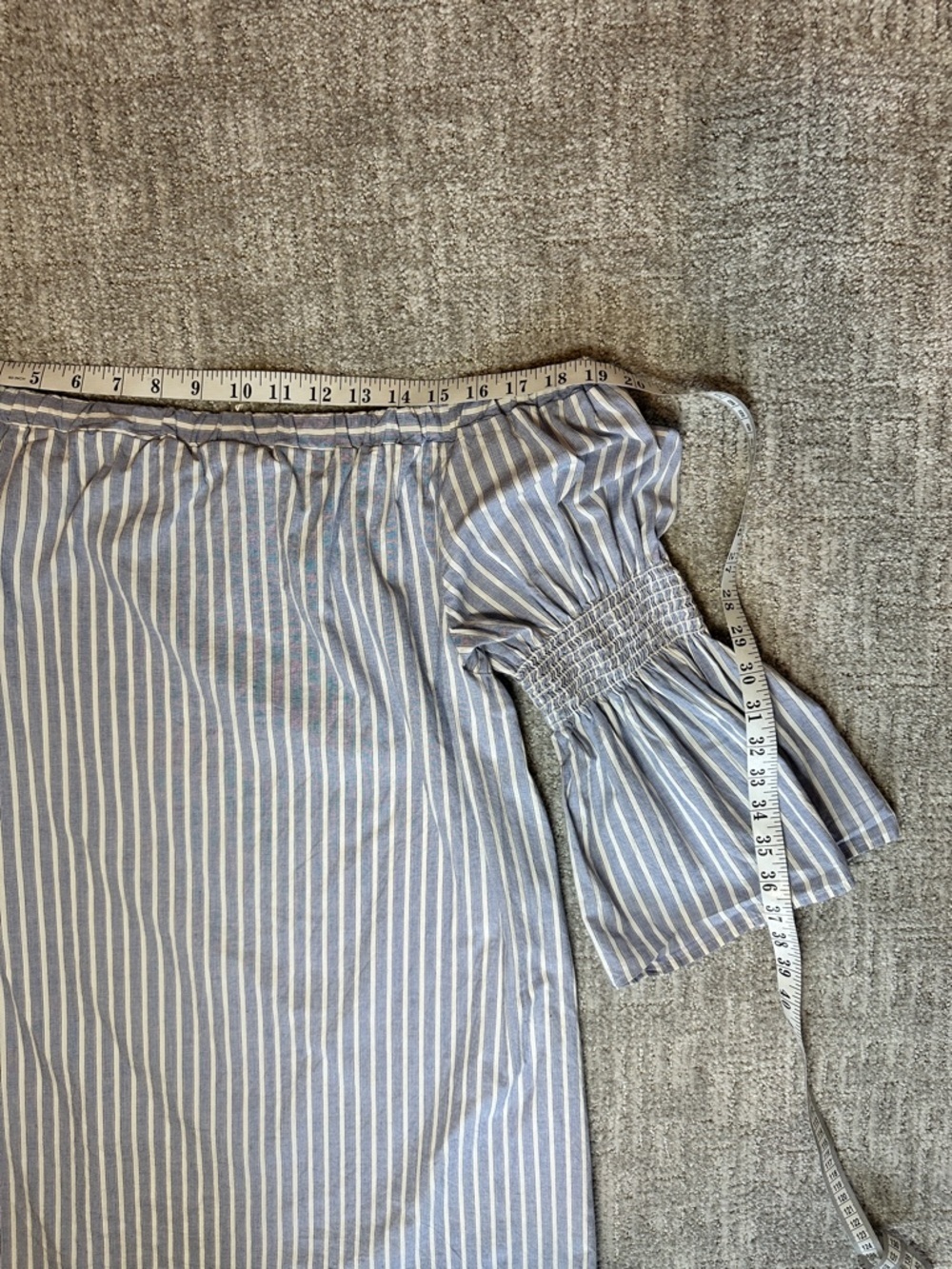Rebel Sugar Light Blue and White Striped Short Sleeve Tee/Dress | Large - Picture 5 of 8